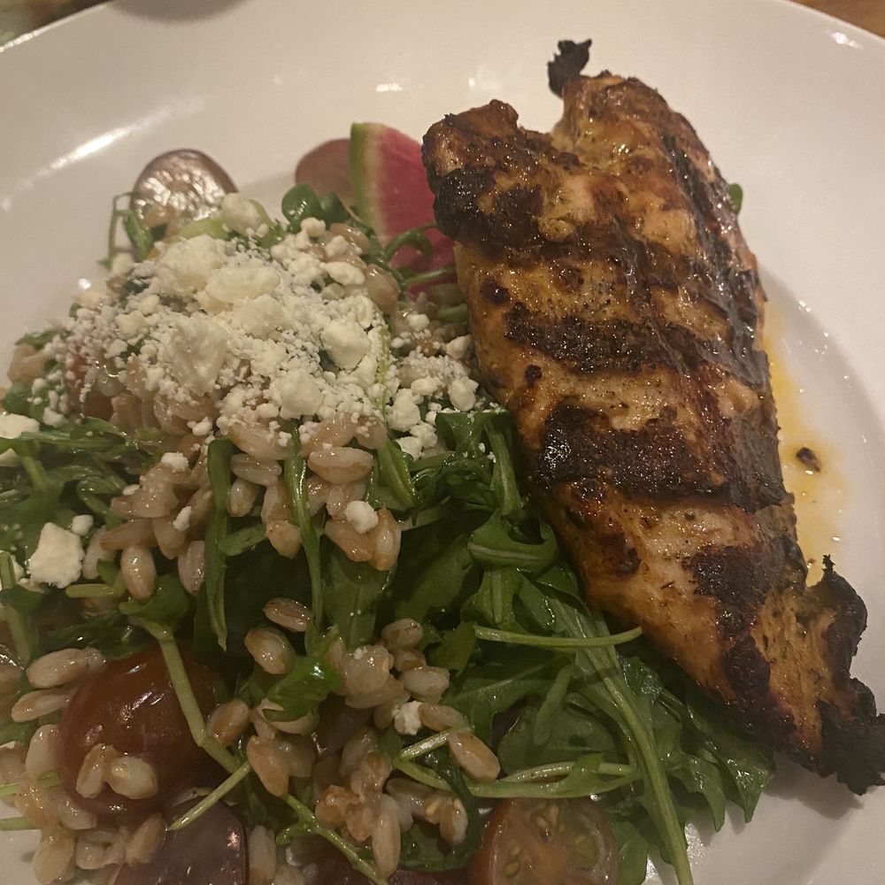 Seasons 52 - Grilled Chicken Breast and Farro - Wine Bars Near Me - Hanover, New Jersey Seasons 52 - Grilled Chicken Breast and Farro - Wine Bars Near Me - Hanover, New Jersey
