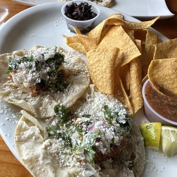 Gold Rush Bistro - Halibut tacos...yummy, but you get a very small piece of halibut - Seafood Near Me - Seward, Alaska