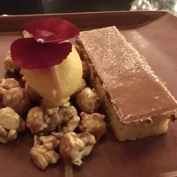 Tzuco - maiz cake with saffron ice cream - Mexican Near Me - Chicago, Illinois Tzuco - maiz cake with saffron ice cream - Mexican Near Me - Chicago, Illinois