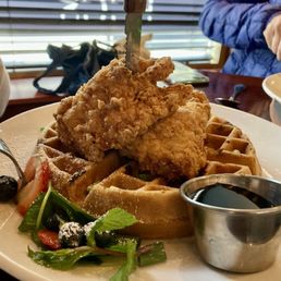 chicken and bacon waffle