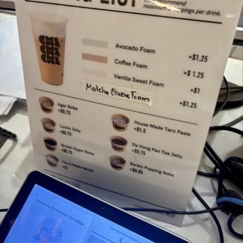 Cha Redefine - Topping list - Tea Rooms Near Me - Costa Mesa, California