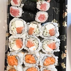 Shogun Sushi and Hibachi - (Top) Tuna Roll, (middle) Philadelphia Roll, (bottom) Spicy Salmon Roll