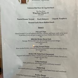 Specials menu