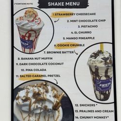 Fiesta Nutrition - Fiesta nutrition shake menu