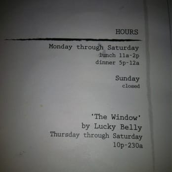 Lucky Belly - Hours, I guess "The Window" is the late night happy hour everyone is yelping about? - Bars Near Me - Honolulu, Hawaii