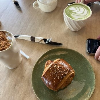 Hinar - cookie butter foam brown sugar matcha everything ham and cheese crossiant - Cafes Near Me - San Diego, California Hinar - cookie butter foam brown sugar matcha everything ham and cheese crossiant - Cafes Near Me - San Diego, California