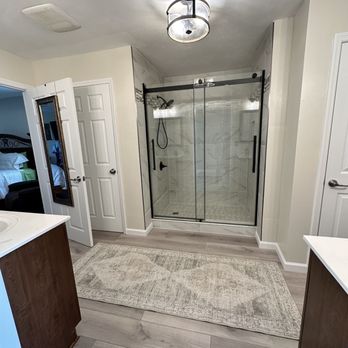 Floor & Decor - After we removed tub and installed walk in shower - Home Decor Near Me - Clermont, Florida Floor & Decor - After we removed tub and installed walk in shower - Home Decor Near Me - Clermont, Florida