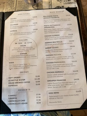 Menu photo 4 Nonna's Trattoria St Augustine, FL