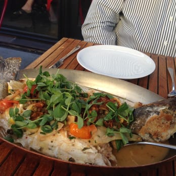 Catch NYC - 2 1/2 lb stuffed salted Bronzino special after being deboned... - Asian Fusion Near Me - New York, New York