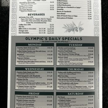 Olympic Family Restaurant - In-dining menu as of November 2023. - American Near Me - Walnut Cove, North Carolina Olympic Family Restaurant - In-dining menu as of November 2023. - American Near Me - Walnut Cove, North Carolina