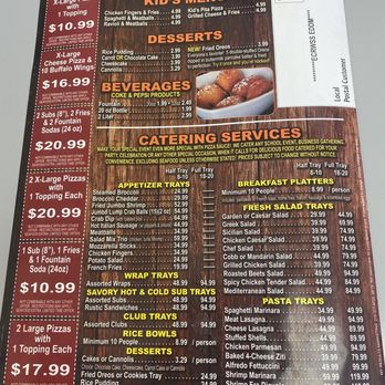 Pizza Sauce - Menu - Back. Kids food, dessert, drinks, catering options - Pizza Near Me - Rosedale, Maryland
