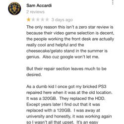 Gamerama and The Repair Store - My review on Google - Part 1