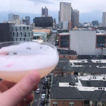 Lincoln Social Rooftop - The view with the "don't kill my vibe" drink - American Near Me - Columbus, Ohio