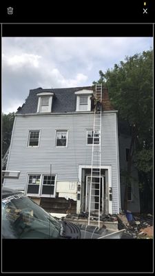 New Brick Wall & Roof Installation - Do you want to have your roof replaced and do not know how the final product will look? These images show the final results and if you liked the outcome do not be afraid to reach out!