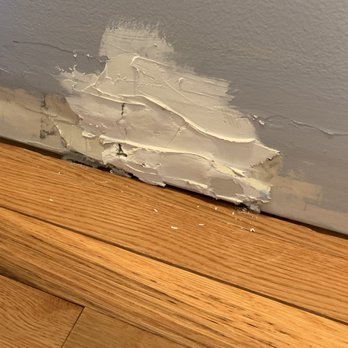 Above & Beyond Handy - Damaged wall and paint after owner, Ty, pulled up wood trim too aggressively. - Roofing Near Me - Harrisonburg, Virginia