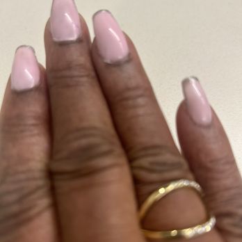 Petite Nail Boutique - Gel-x with silver tip design - Nail Salons Near Me - Grayslake, Illinois Petite Nail Boutique - Gel-x with silver tip design - Nail Salons Near Me - Grayslake, Illinois