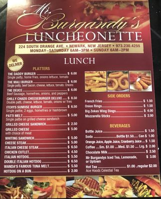 Menu photo 1 Mr. Burgandy's Lunche Newark, NJ