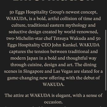 WAKUDA - Inaccurate dress code. They enforce no open toe shoes for men (even if they're on the dressy/formal side). - Japanese Near Me - Las Vegas, Nevada WAKUDA - Inaccurate dress code. They enforce no open toe shoes for men (even if they're on the dressy/formal side). - Japanese Near Me - Las Vegas, Nevada