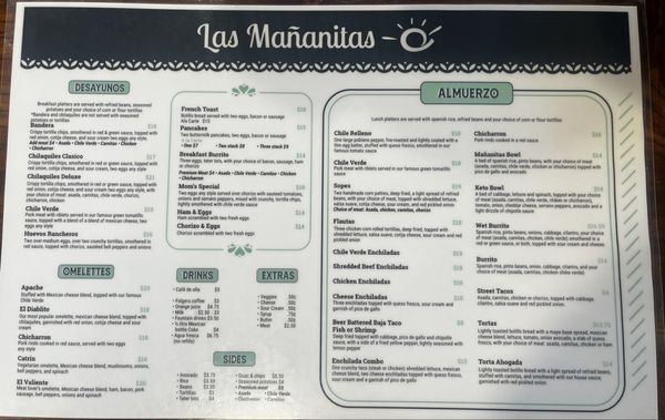 Menu photo 1 Las Mañanitas Clovis, CA