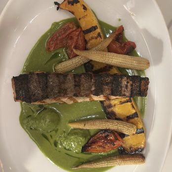 Cast & Crew - Salmon over pea purée. Delish! - Seafood Near Me - Daytona Beach, Florida Cast & Crew - Salmon over pea purée. Delish! - Seafood Near Me - Daytona Beach, Florida