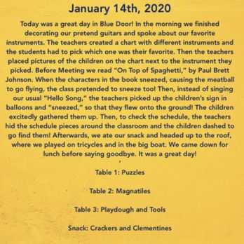 Yaldaynu Preschool - Daily note - Preschools Near Me - New York, New York Yaldaynu Preschool - Daily note - Preschools Near Me - New York, New York