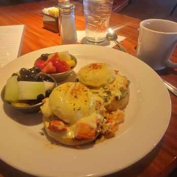 Hefner Grill - Lobster Benedict, with Fruit, and Coffee - Seafood Near Me - Oklahoma City, Oklahoma Hefner Grill - Lobster Benedict, with Fruit, and Coffee - Seafood Near Me - Oklahoma City, Oklahoma