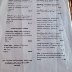 Scrumpy Willow and the Singing Kettle - Drinks Menu Part 2. Jan 2015