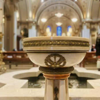 St James Cathedral - The original Holy Water Font from 1907 - Churches Near Me - Seattle, Washington