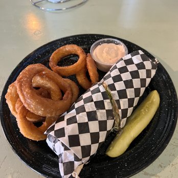 D Food Collab - Grilled Chicken Wrap w/ onion rings - Breakfast & Brunch Near Me - Dalton, Georgia