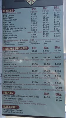 Menu photo 2 Loveland Coffee Columbia, SC