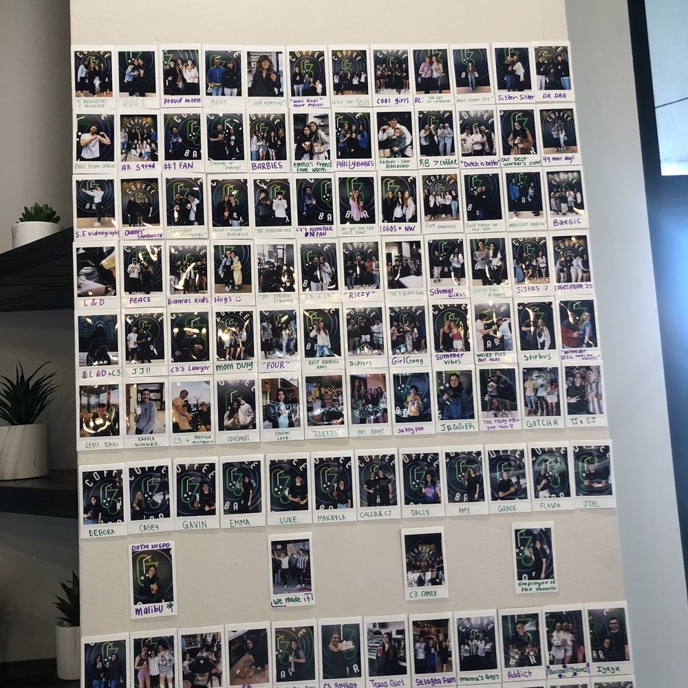 C3 Coffee Bar - Funky polaroid wall - Coffee & Tea Near Me - Skokie, Illinois