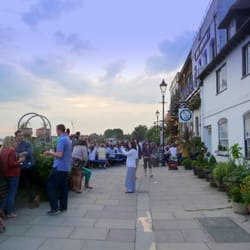 Hammersmith Bridge - Awesome riverfront pubs along the Upper Mall by Hammersmith Bridge