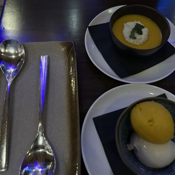 R&D Restaurant - Dessert - Mango pudding + sorbet - Asian Fusion Near Me - Toronto, Ontario
