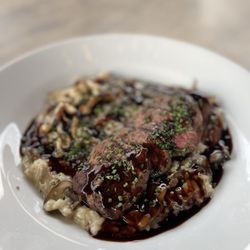 Bonfire Grill - Wild mushroom risotto & petite filet- a dish not to miss!