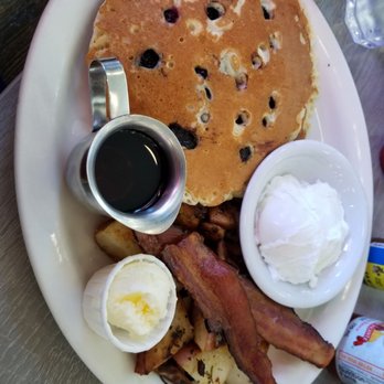 Millie's Cafe - The Usual - blueberry pancakes, poached eggs, bacon, breakfast potatoes - Breakfast & Brunch Near Me - Los Angeles, California Millie's Cafe - The Usual - blueberry pancakes, poached eggs, bacon, breakfast potatoes - Breakfast & Brunch Near Me - Los Angeles, California