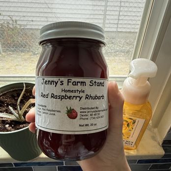 Jenny's Farmers Market - Red Raspberry Rhubarb Jam - Farmers Market Near Me - Dexter, Michigan Jenny's Farmers Market - Red Raspberry Rhubarb Jam - Farmers Market Near Me - Dexter, Michigan