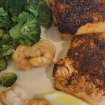 Red Lobster - Salmon New Orleans with Cajun sauce on the side - Seafood Near Me - Boynton Beach, Florida Red Lobster - Salmon New Orleans with Cajun sauce on the side - Seafood Near Me - Boynton Beach, Florida