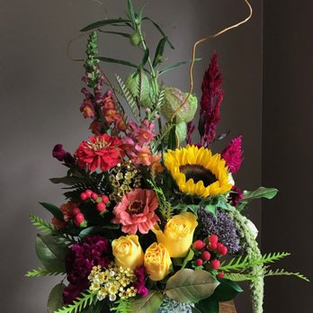 Bowl & Bloom - Bouquet of fall flowers costing $75 + delivery. Photo texted to me by the florist on delivery day. - Florists Near Me Bowl & Bloom - Bouquet of fall flowers costing $75 + delivery. Photo texted to me by the florist on delivery day. - Florists Near Me