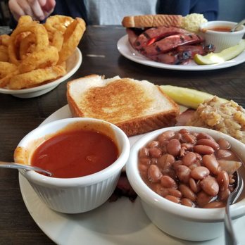 Dieter Brothers Restaurant - Two meat plates with two sides. BBQ sauce was yummy! - Barbeque Near Me - Lindsay, Texas Dieter Brothers Restaurant - Two meat plates with two sides. BBQ sauce was yummy! - Barbeque Near Me - Lindsay, Texas
