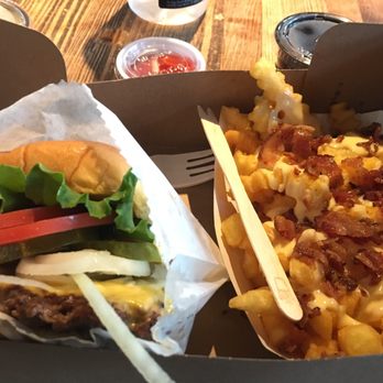 Shake Shack Dumbo - Shack Burger and BBQ bacon fries - Burgers Near Me - Brooklyn, New York