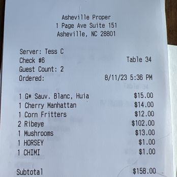 Asheville Proper - Table for 2 - Tapas/Small Plates Near Me - Asheville, North Carolina