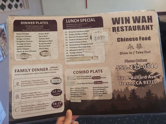 Menu photo 8 Win Wah Chinese Fresno, CA Menu photo 8 Win Wah Chinese Fresno, CA