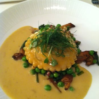 All Spice - Eggplant ravioli app (the yolk in the middle was the best part) - Indian Near Me - San Mateo, California