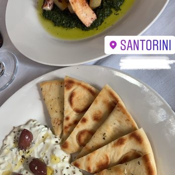 Santorini - Tzatziki pita and grilled Octopus - Mediterranean Near Me - Wildwood, New Jersey Santorini - Tzatziki pita and grilled Octopus - Mediterranean Near Me - Wildwood, New Jersey