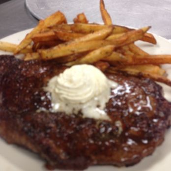 The Compass - 16 oz ribeye with French fries - Pizza Near Me - McAlester, Oklahoma The Compass - 16 oz ribeye with French fries - Pizza Near Me - McAlester, Oklahoma