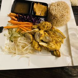 Made In Asia - Thai Chicken lettuce warp. Lettuce was on a separate plate