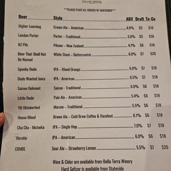 Yellow Bridge Brewing - Nice beers! - Breweries Near Me - Greensburg, Pennsylvania