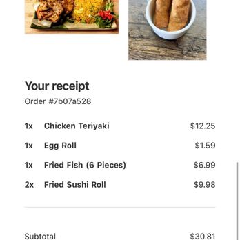 Asia Buffet - Receipt - Asian Fusion Near Me - Tuscaloosa, Alabama