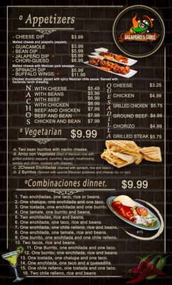 Menu photo 1 Jalapeños Grill Hill City, KS