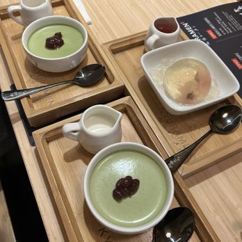 Kyuramen - Bayside - matcha pudding with red bean, japanese cherry blossom jelly - Ramen Near Me - Bayside, New York